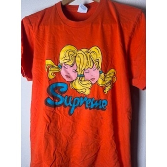 Supreme T-shirt Orange Twins Girl Graphic Tee Top Mens Medium - Picture 1 of 7